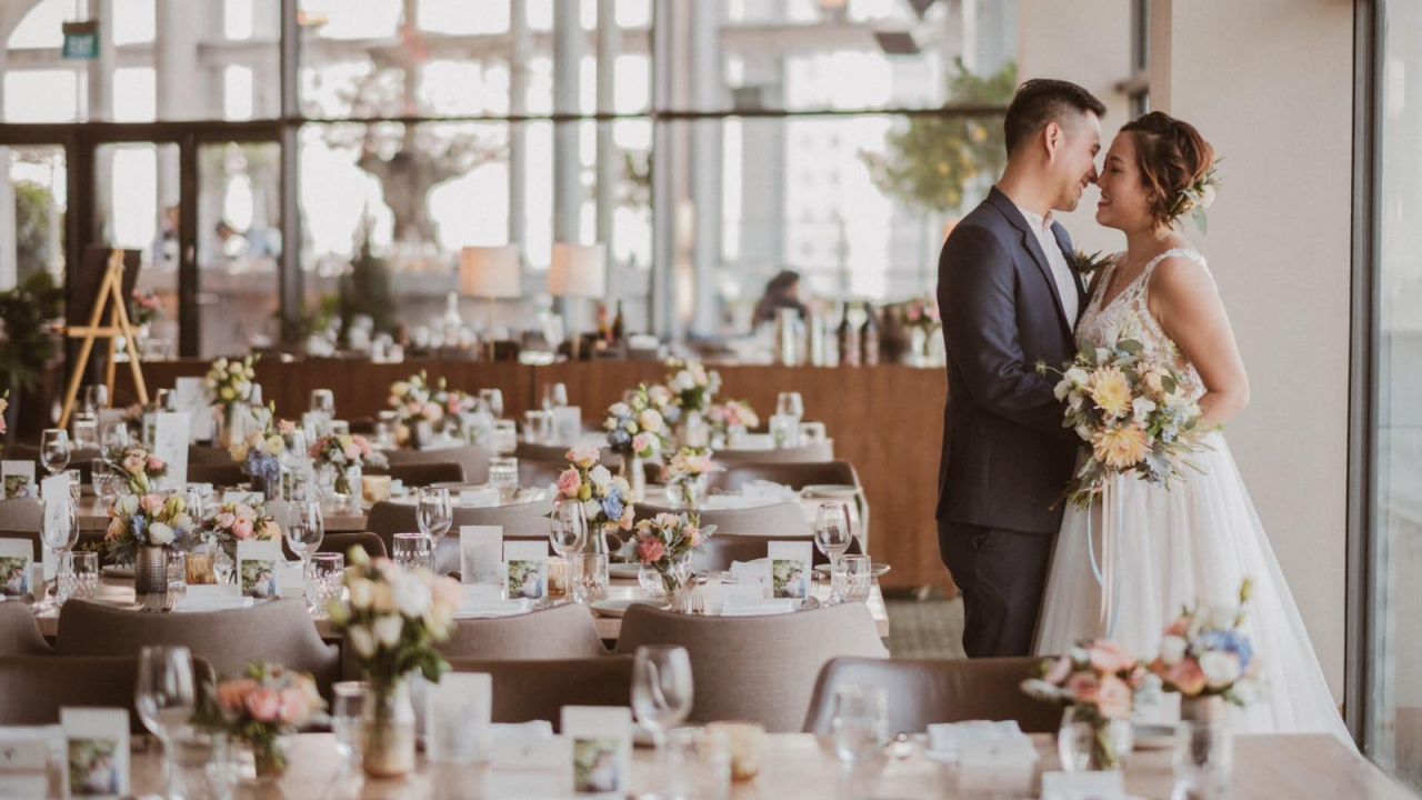 bride and groom dance