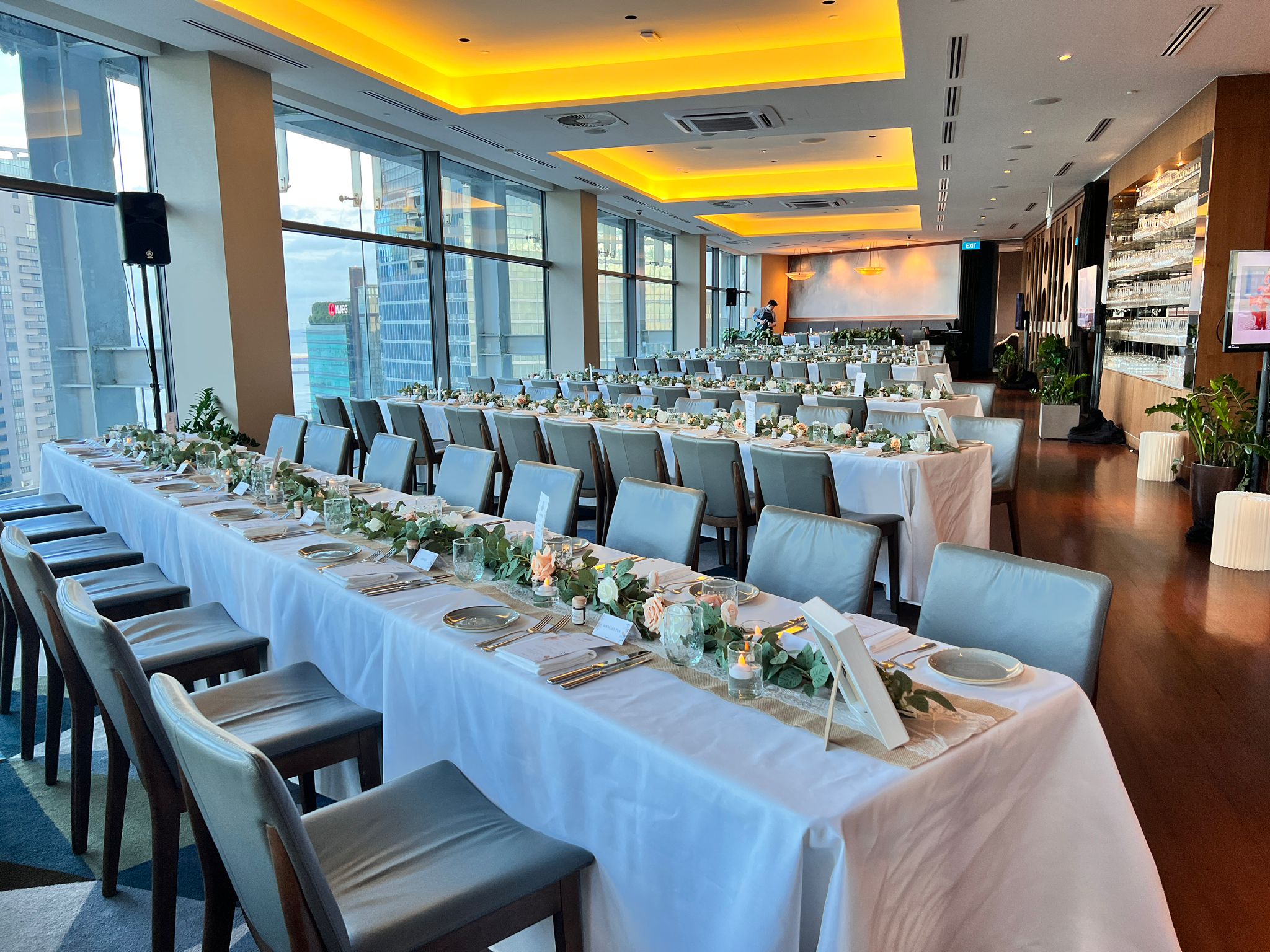 wedding reception setup