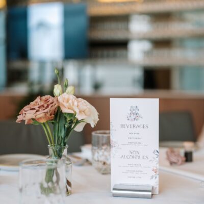 table with place card