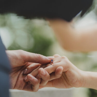 groom giving bride the ring