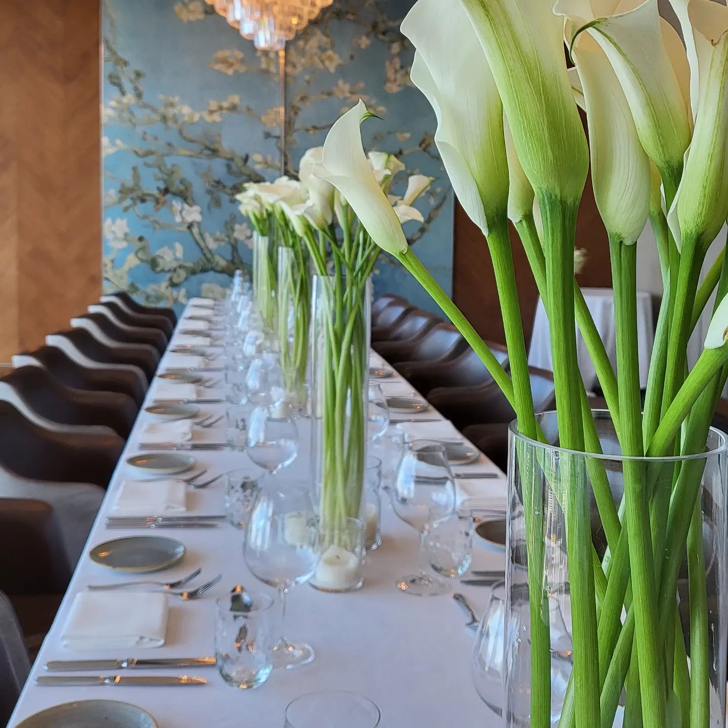 floral wedding reception setup