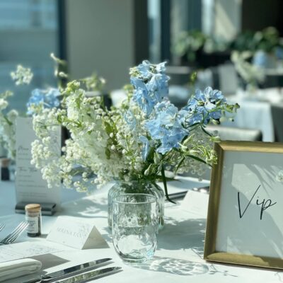wedding reception table setup